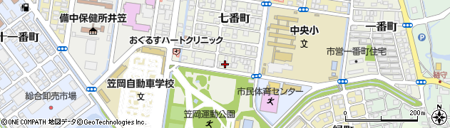 岡山県笠岡市九番町周辺の地図