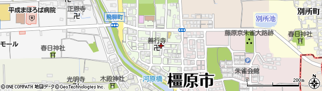 奈良県橿原市飛騨町周辺の地図