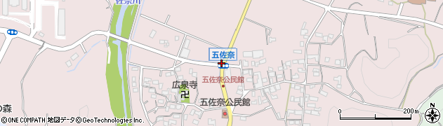五佐奈周辺の地図
