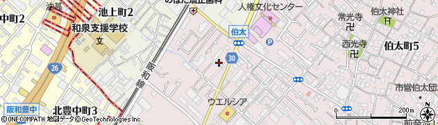 大阪府和泉市伯太町1丁目12周辺の地図