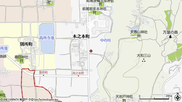 〒634-0025 奈良県橿原市木之本町の地図