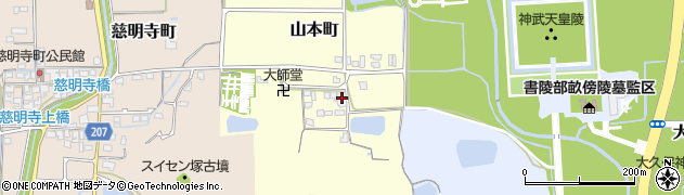 奈良県橿原市山本町166周辺の地図
