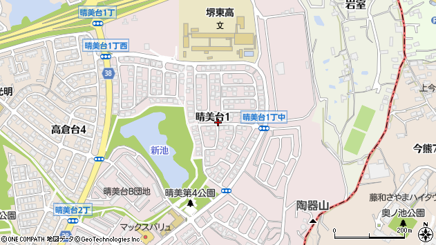 〒590-0113 大阪府堺市南区晴美台の地図