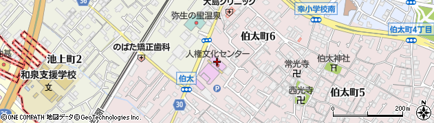 和泉市立会館人権文化センター　資料室周辺の地図