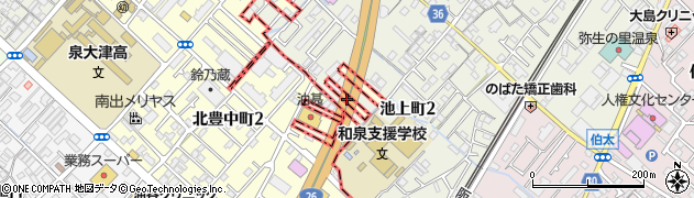 大阪府泉大津市北豊中町周辺の地図