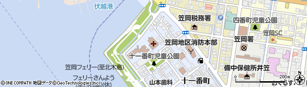 笠岡市地域包括支援センター周辺の地図