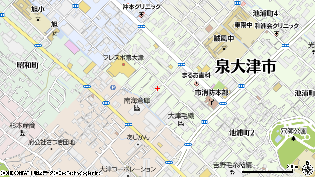 〒595-0024 大阪府泉大津市池浦町の地図