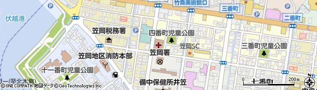 笠岡郵便局集荷周辺の地図