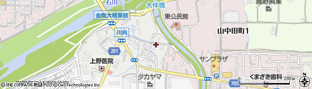 大阪府富田林市川向町周辺の地図