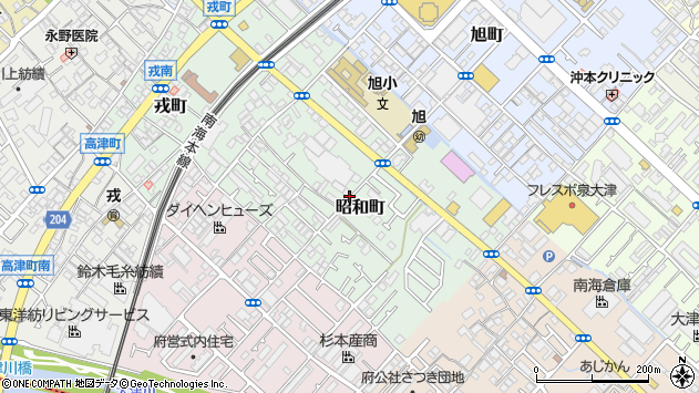 〒595-0036 大阪府泉大津市昭和町の地図