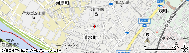 大阪府泉大津市清水町周辺の地図