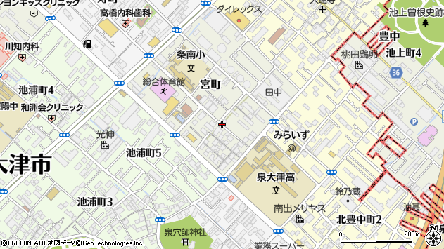 〒595-0013 大阪府泉大津市宮町の地図
