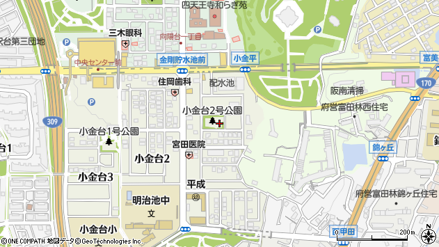〒584-0083 大阪府富田林市小金台の地図