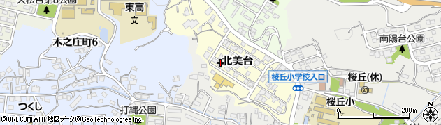 広島県福山市北美台周辺の地図