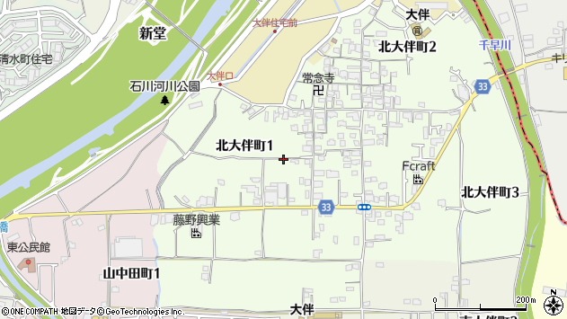 〒584-0042 大阪府富田林市北大伴町の地図