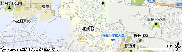 広島県福山市北美台9周辺の地図