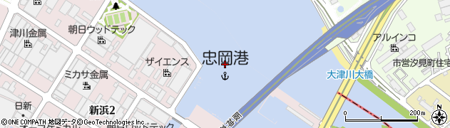 忠岡港周辺の地図