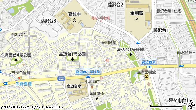 〒584-0072 大阪府富田林市高辺台の地図