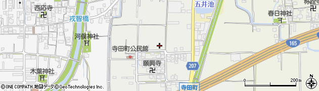奈良県橿原市寺田町周辺の地図