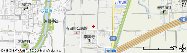 奈良県橿原市寺田町周辺の地図