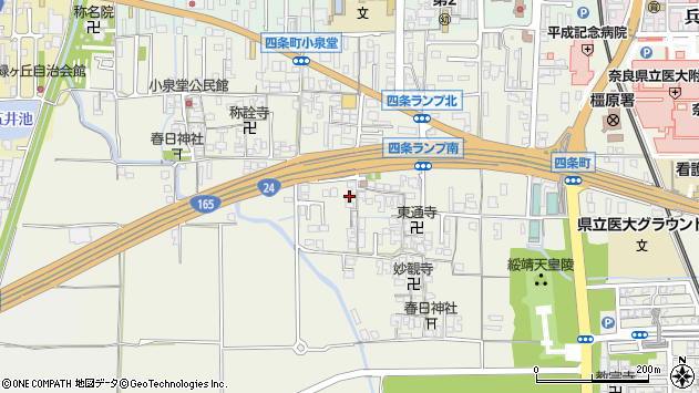 〒634-0813 奈良県橿原市四条町の地図