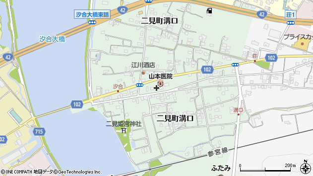 〒519-0605 三重県伊勢市二見町溝口の地図