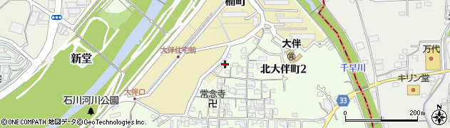 富田林大伴郵便局周辺の地図