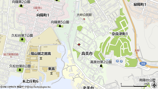 〒720-0024 広島県福山市高美台の地図