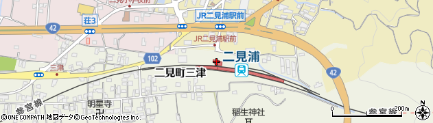 二見浦駅周辺の地図