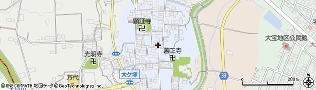 大阪府河南町（南河内郡）大ヶ塚周辺の地図