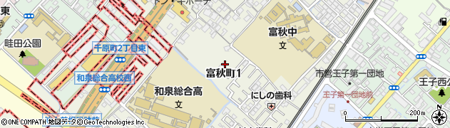 大阪府和泉市富秋町周辺の地図