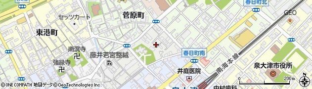 大阪府泉大津市若宮町周辺の地図
