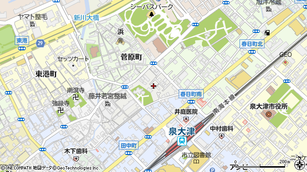 〒595-0065 大阪府泉大津市若宮町の地図