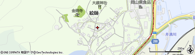 岡山県笠岡市絵師周辺の地図