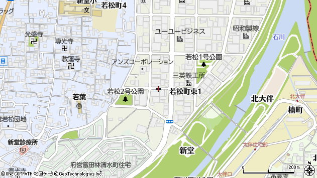 〒584-0023 大阪府富田林市若松町東の地図