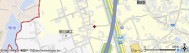 大阪府堺市南区小代周辺の地図