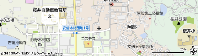 奈良県桜井市阿部1021周辺の地図