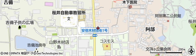 奈良県桜井市阿部1020周辺の地図