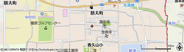 奈良県橿原市膳夫町303周辺の地図
