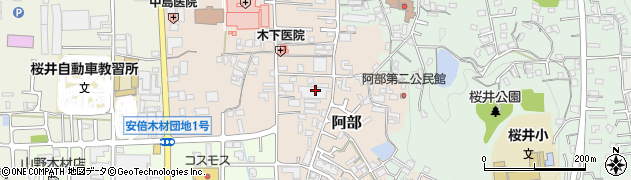 奈良県桜井市阿部580周辺の地図