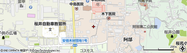 奈良県桜井市阿部周辺の地図