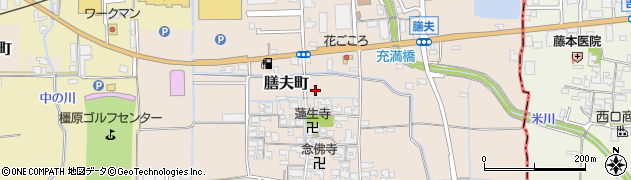 奈良県橿原市膳夫町周辺の地図