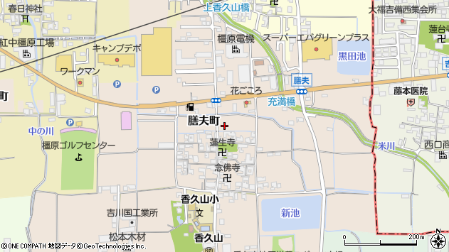 〒634-0012 奈良県橿原市膳夫町の地図