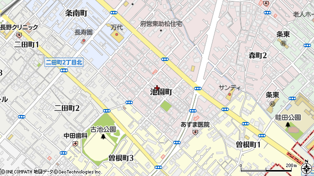 〒595-0017 大阪府泉大津市池園町の地図