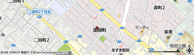大阪府泉大津市池園町周辺の地図