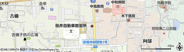 奈良県桜井市吉備302周辺の地図