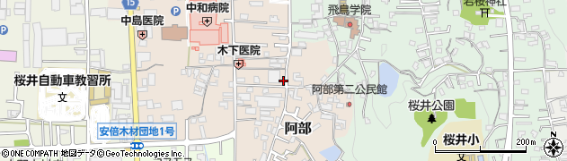 奈良県桜井市阿部574-2周辺の地図