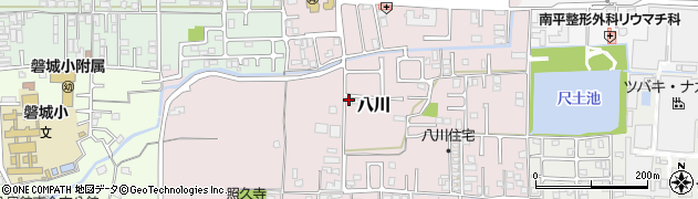 奈良県葛城市八川周辺の地図