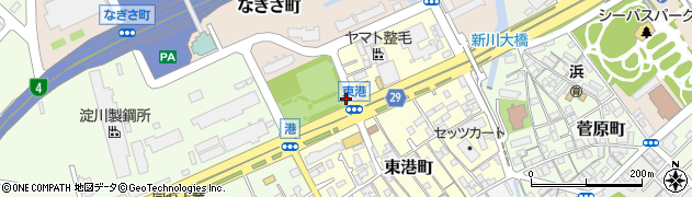 泉大津警察署港交番周辺の地図