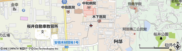 奈良県桜井市阿部282周辺の地図